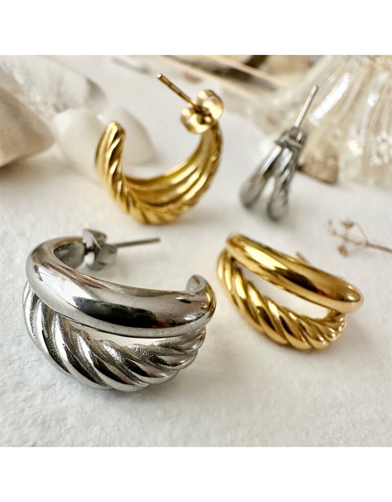 PIKA & BEAR MITHRA DOUBLE LAYER HOOP EARRINGS