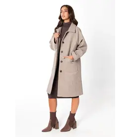 TAUPE RELAXED STRAIGHT OVERCOAT