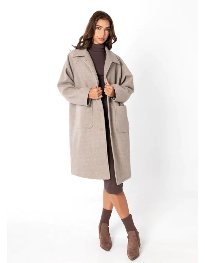 TAUPE RELAXED STRAIGHT OVERCOAT