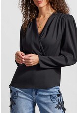 PLEATED WRAP BLOUSE