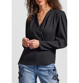 PLEATED WRAP BLOUSE