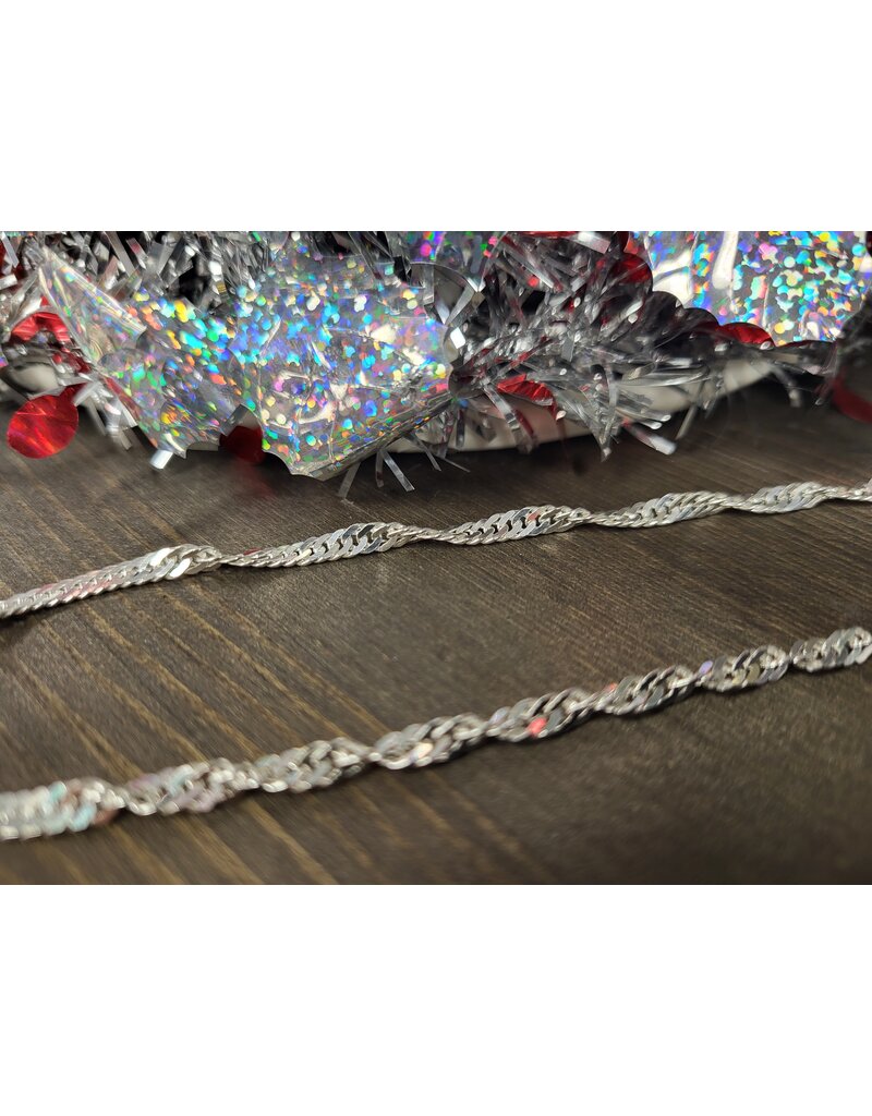 STERLING SILVER SINGAPORE CHAIN - 18"