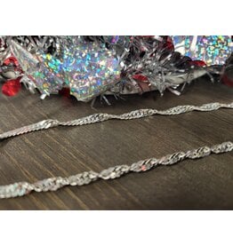 STERLING SILVER SINGAPORE CHAIN -18"