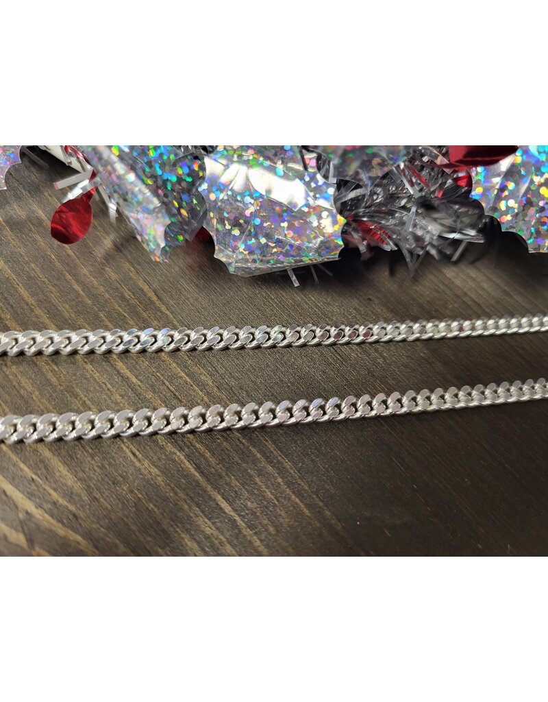 STERLING SILVER HEAVY CURB CHAIN -24"