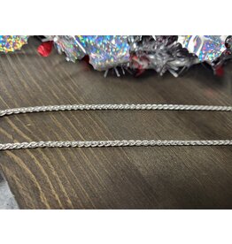 STERLING SILVER WHEAT LINK CHAIN -22"