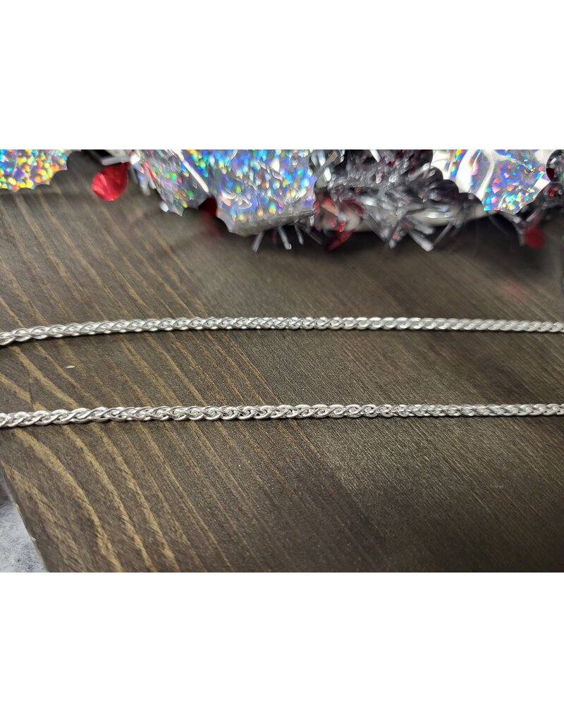 STERLING SILVER WHEAT LINK CHAIN -18"