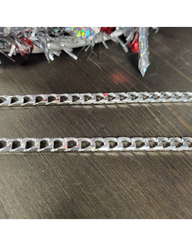 STERLING SILVER SQUARE CURB CHAIN - 22"
