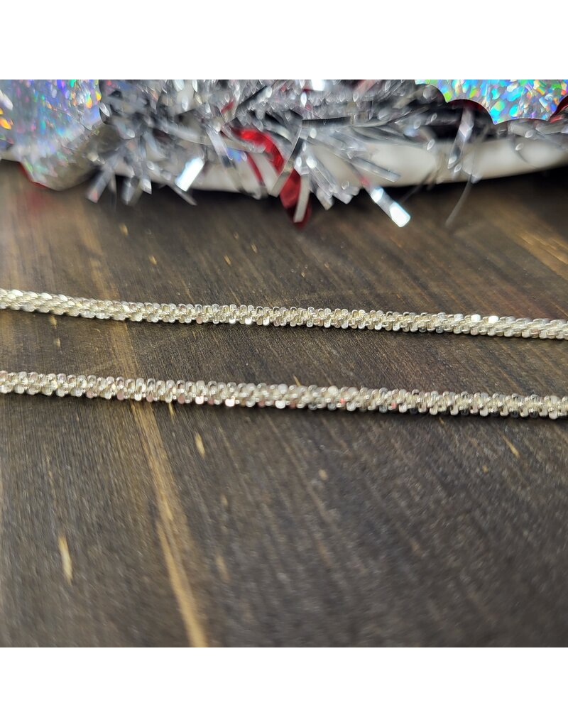 STERLING SILVER GLITTER ROPE 24"