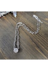 STERLING SILVER PAPER CLIP CZ NECKLACE