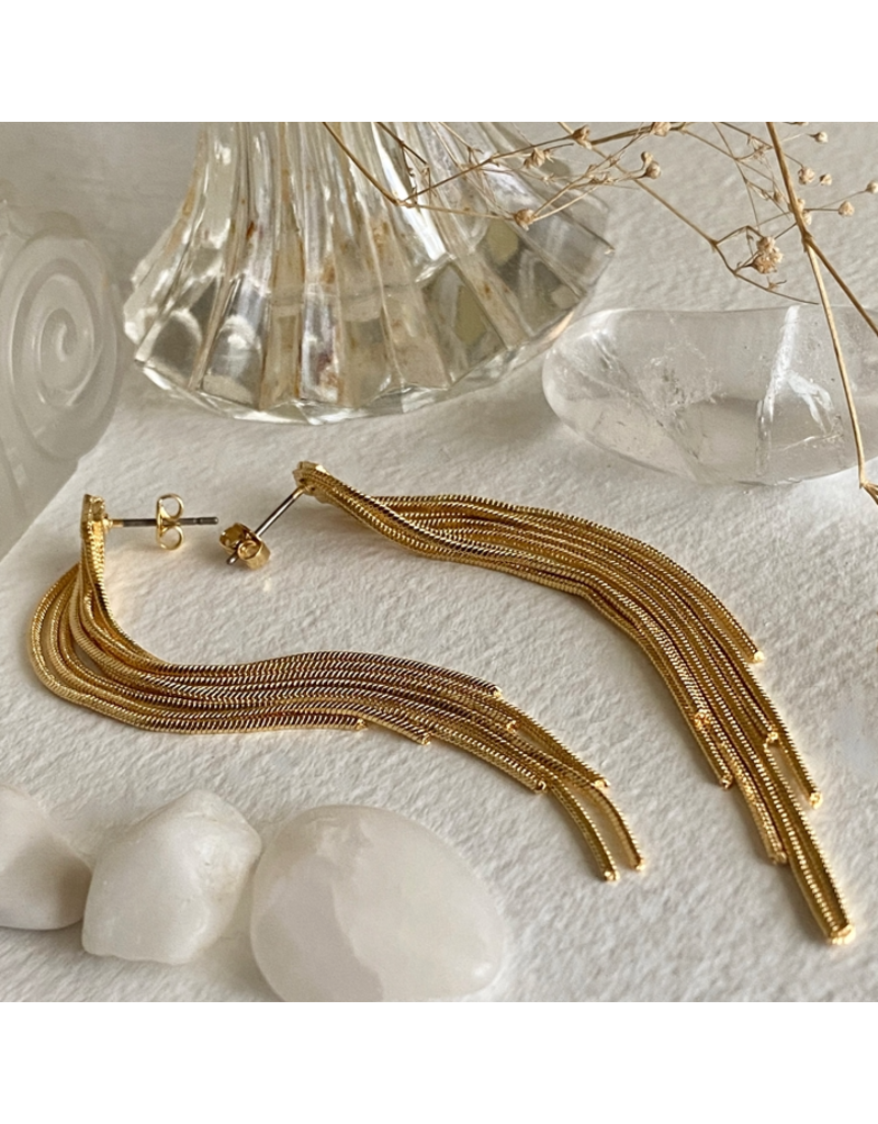 PIKA & BEAR SENTINEL CASCADING MULTI CHAIN DROP EARRINGS