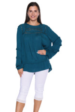 TURQUOISE  TOP W/ 3/4 SLV