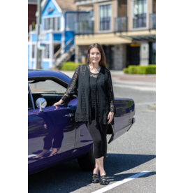 BLACK LACE CARDIGAN - COTTON BLEND