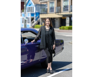 Black lace cardigan jacket deals