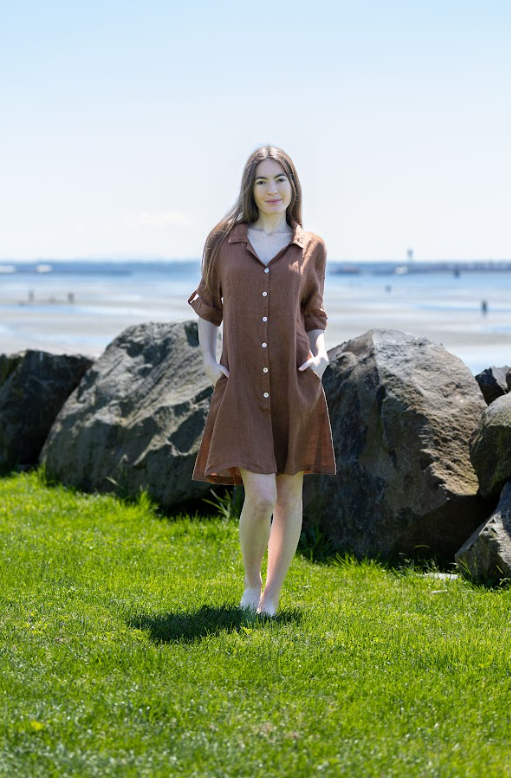 Light brown t shirt dress sale
