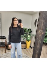 AMANZA L/S CREW NECK TOP - COTTON BLEND