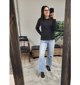 AMANZA L/S CREW NECK TOP - COTTON BLEND