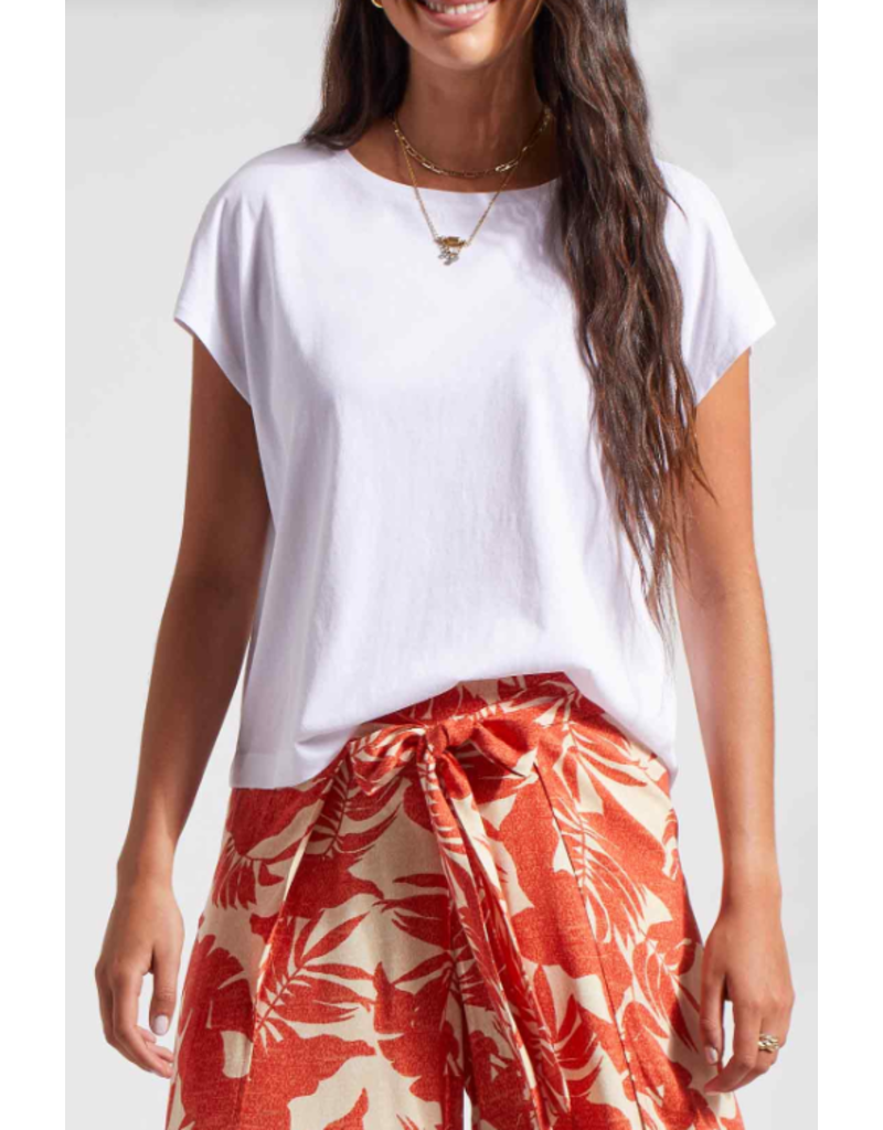 TRIBAL CAP SLV CREW NECK TOP