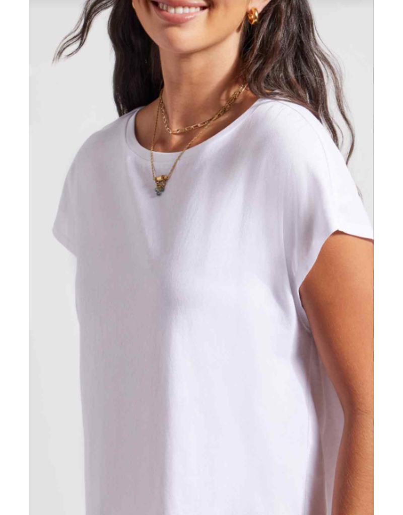 TRIBAL CAP SLV CREW NECK TOP