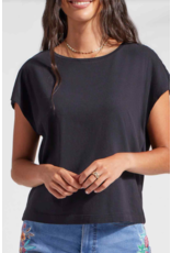 TRIBAL CAP SLV CREW NECK TOP