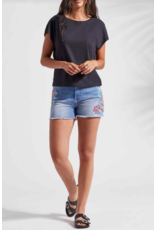 TRIBAL CAP SLV CREW NECK TOP
