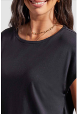 TRIBAL CAP SLV CREW NECK TOP