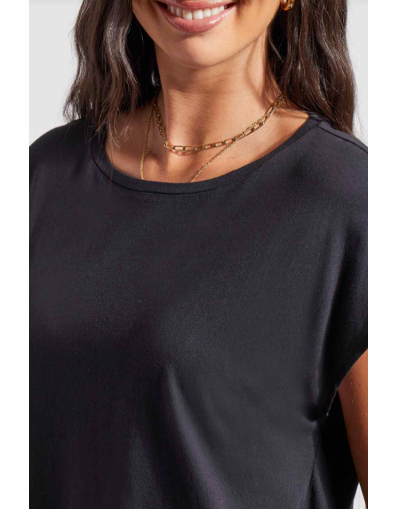 TRIBAL CAP SLV CREW NECK TOP