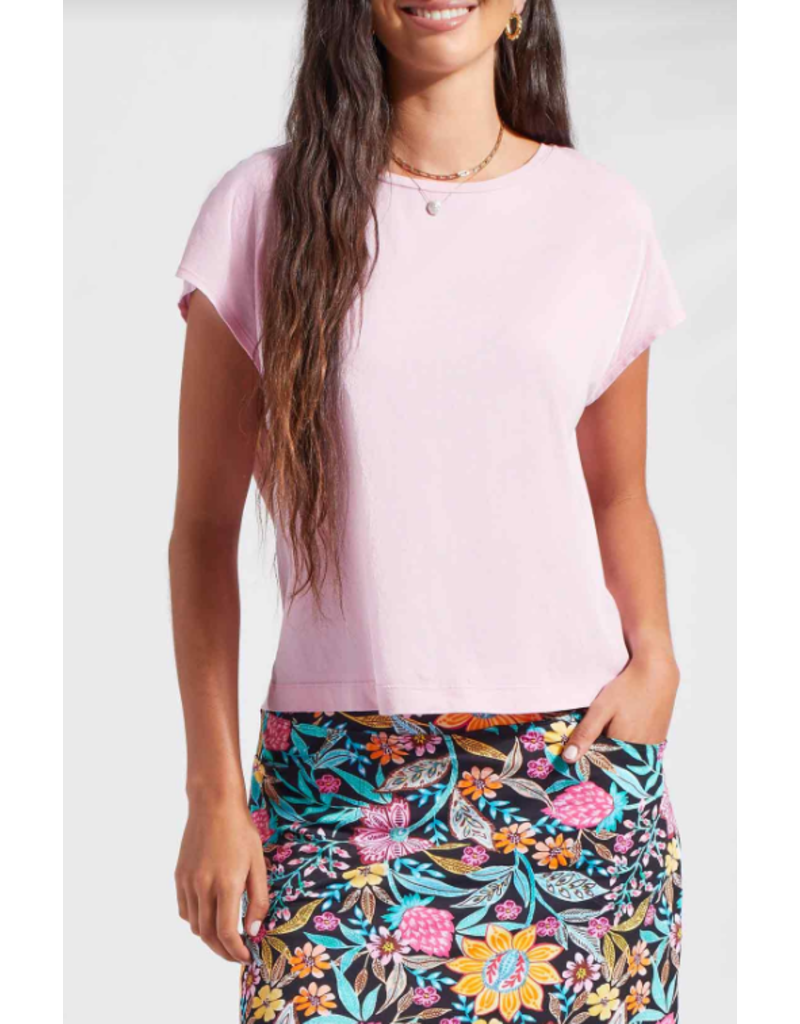 TRIBAL CAP SLV CREW NECK TOP