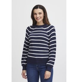 ADELINA NAVY STRIPE SWEATER - COTTON BLEND