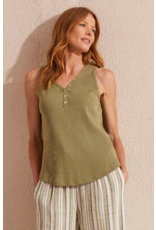 TRIBAL HENLEY TANK TOP w/BUTTON DETAIL