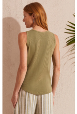 TRIBAL HENLEY TANK TOP w/BUTTON DETAIL