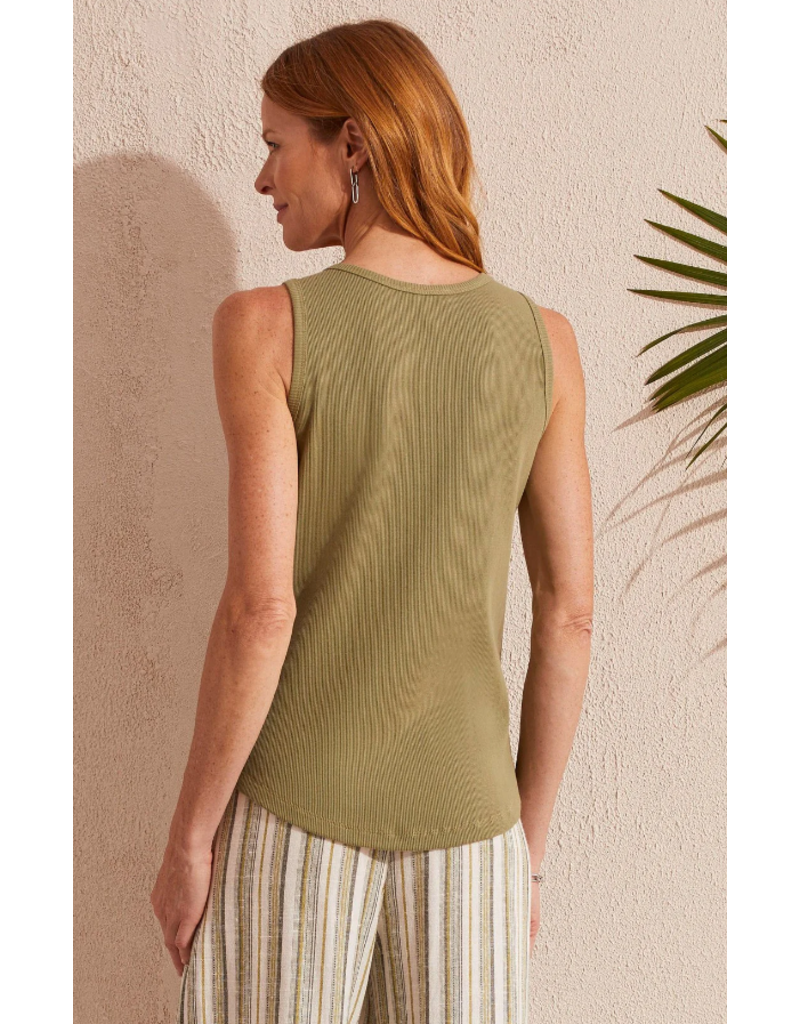 TRIBAL HENLEY TANK TOP w/BUTTON DETAIL