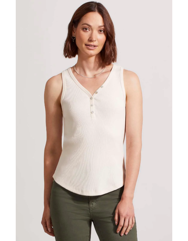 TRIBAL HENLEY TANK TOP w/BUTTON DETAIL