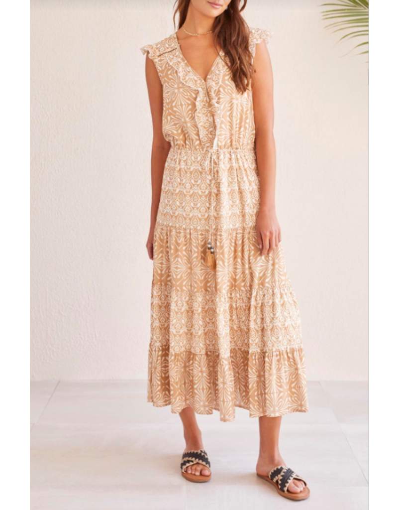 TRIBAL LONG LINED CINCHE WAIST DRESS