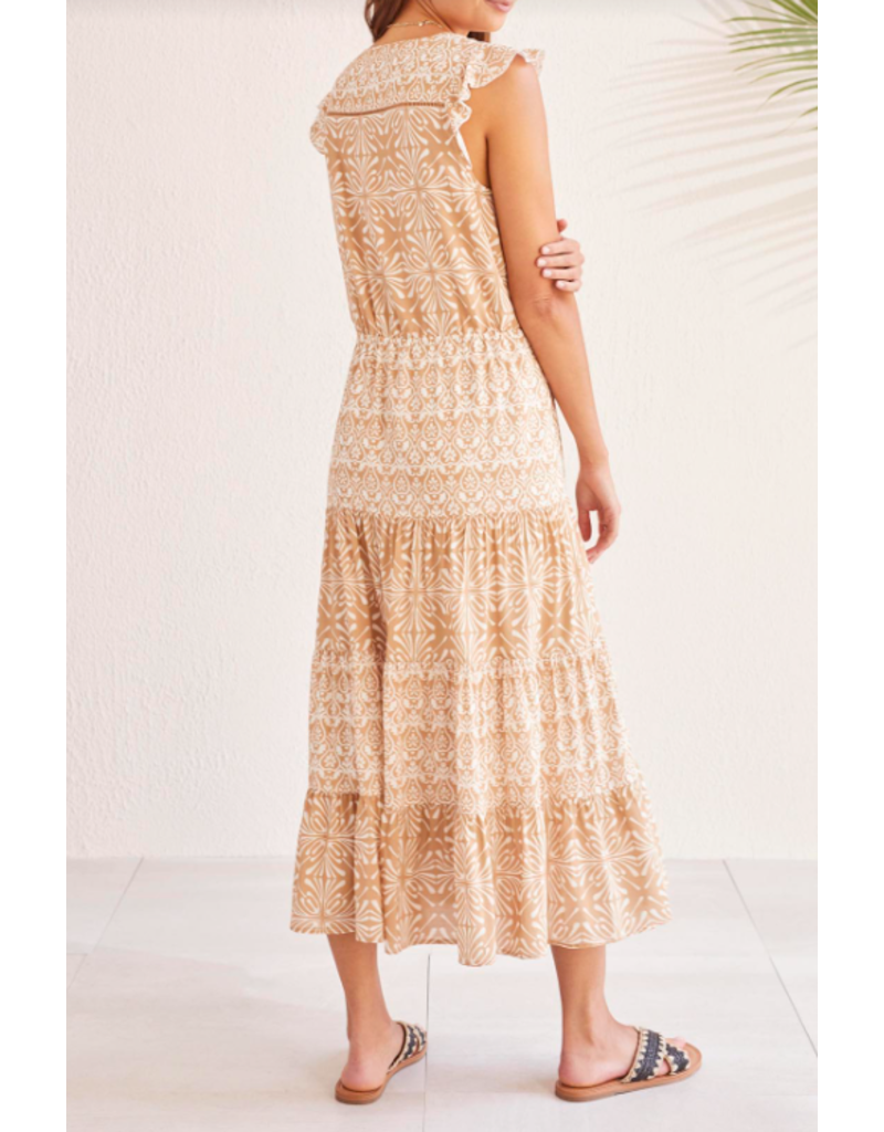 TRIBAL LONG LINED CINCHE WAIST DRESS