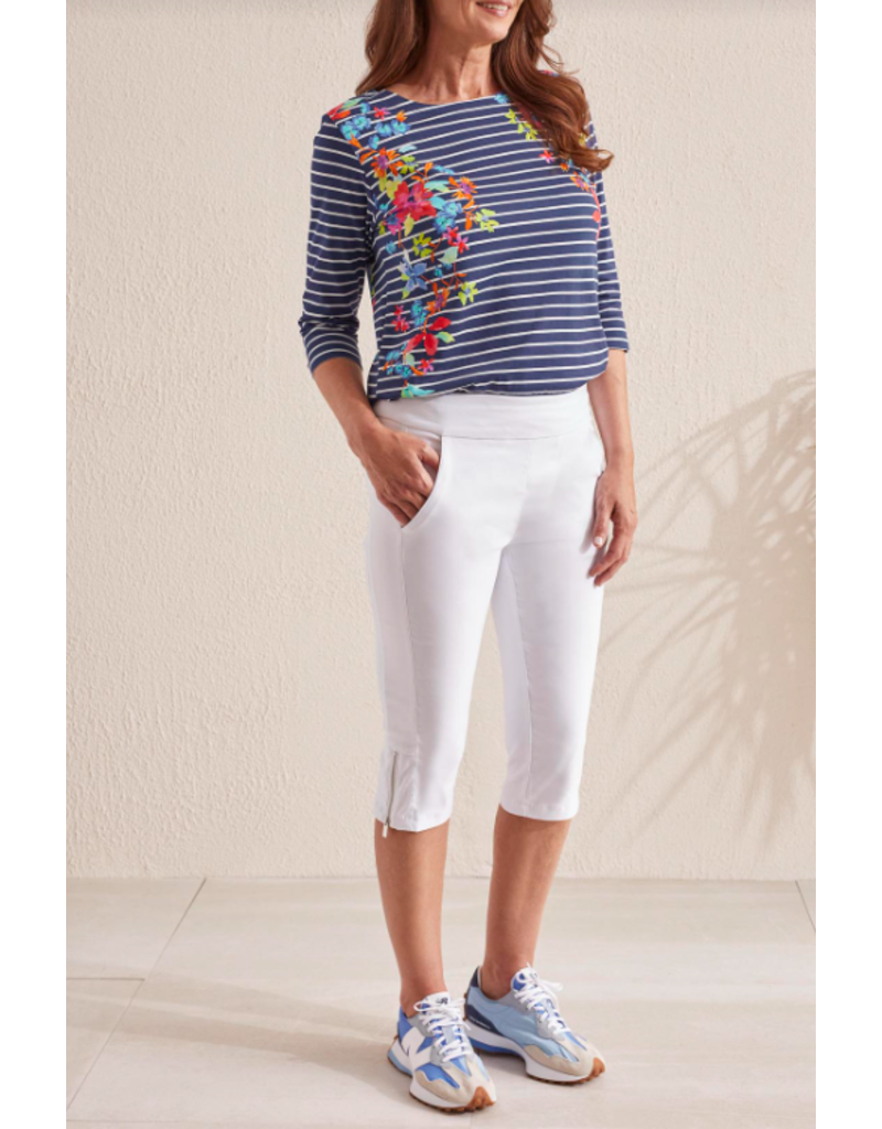 TRIBAL FLATTEN IT PULL ON CAPRI w/ZIPPER DETAIL
