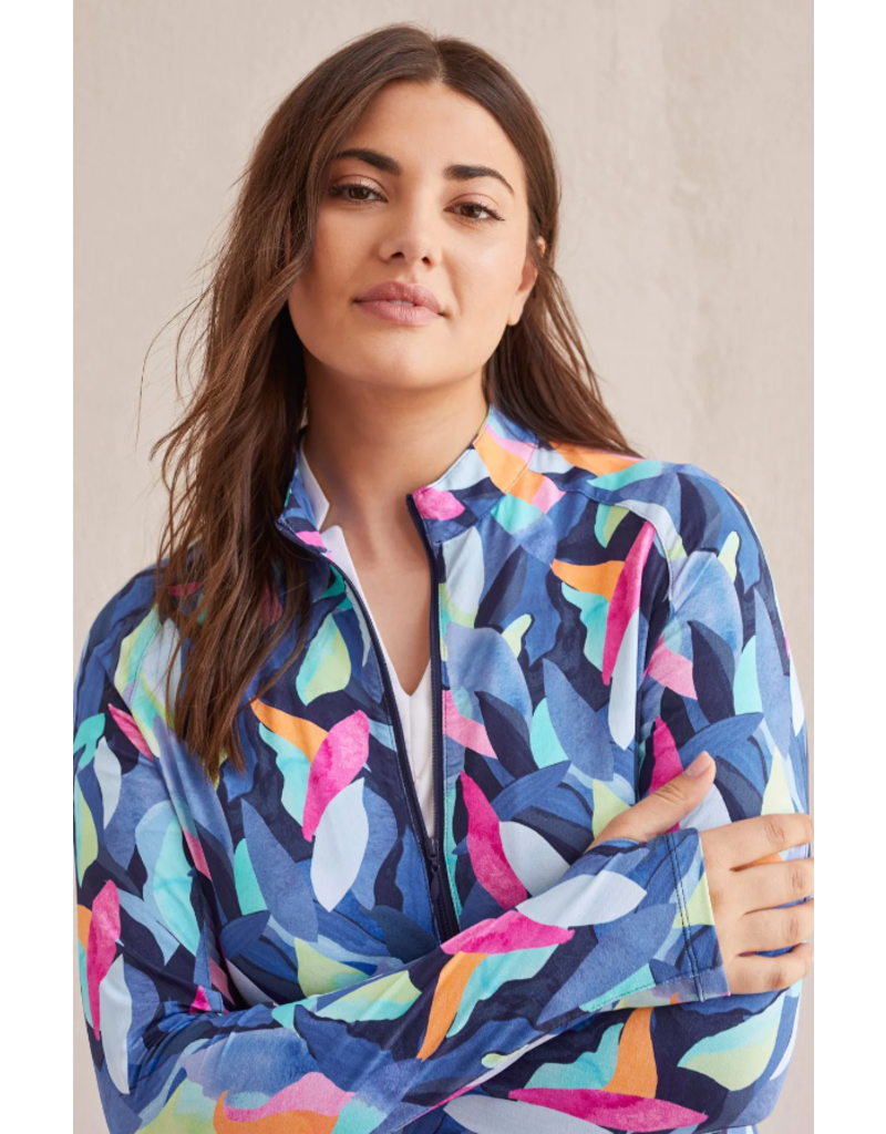 TRIBAL ZIP UP MOCK NECK  JACKET
