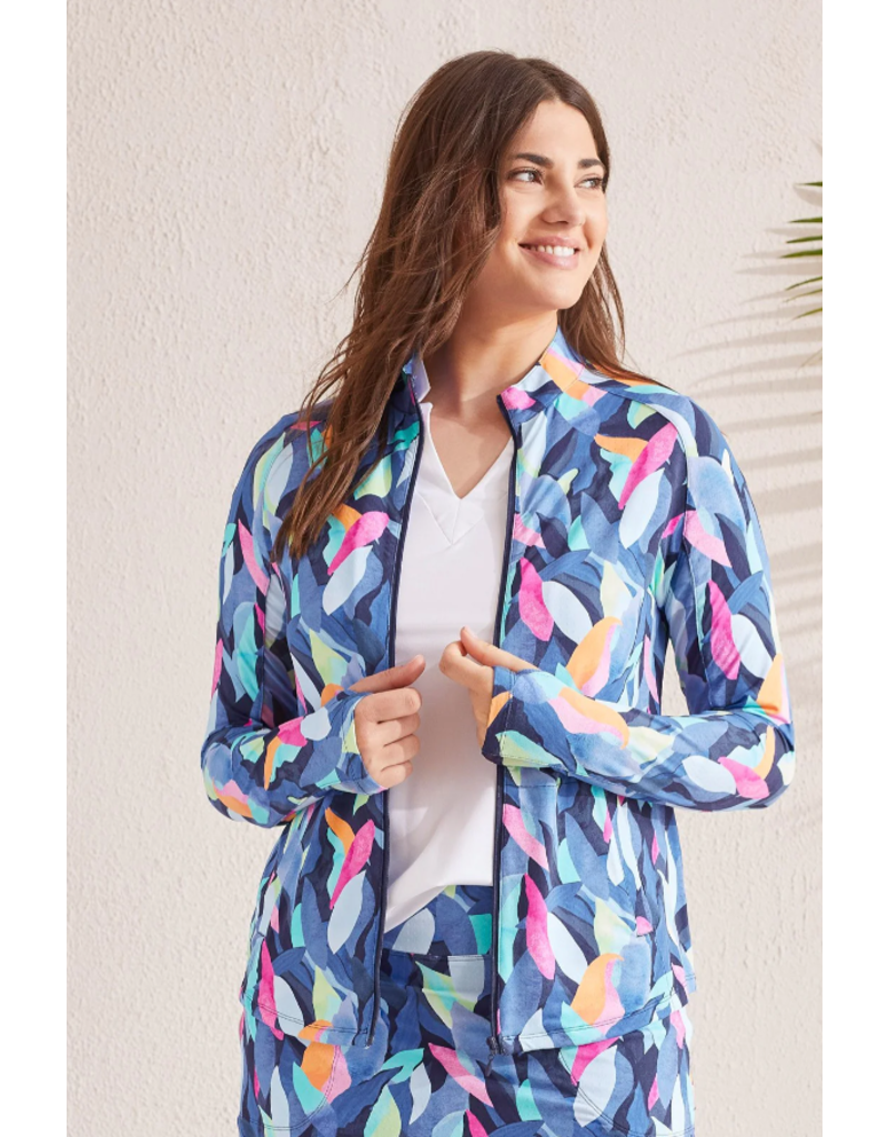 TRIBAL ZIP UP MOCK NECK  JACKET