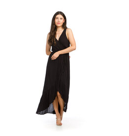 CRINKLE RUFFLE MAXI DRESS