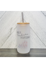 FROSTED GLASS JAR w/BAMBOO LID