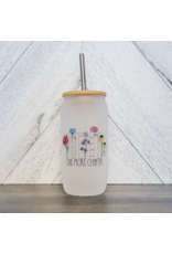 FROSTED GLASS JAR w/BAMBOO LID