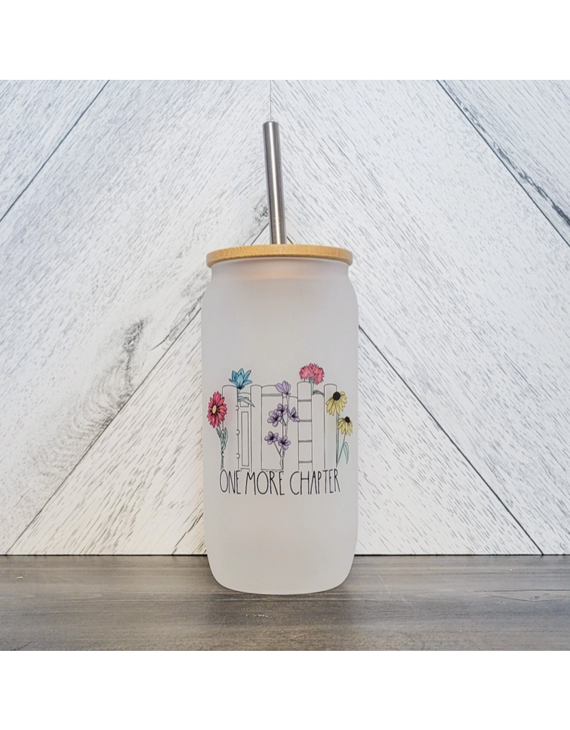 FROSTED GLASS JAR w/BAMBOO LID