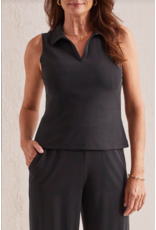 TRIBAL SLVLESS POLO TOP