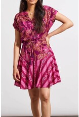 TRIBAL DAIQUIRI PRINT DRESS W/ WAIST DRAWCORD