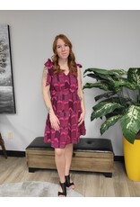 TRIBAL TIERED SHORT DRESS W/ BOW DETAIL