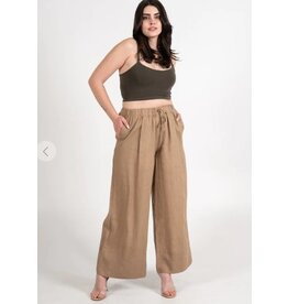 LINEN COPPER WIDE LEG PANT