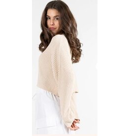 CROP SUPER SOFT  V-NECK SWEATER