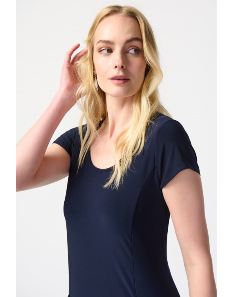 JOSEPH RIBKOFF NAVY SILKY COCOON DRESS