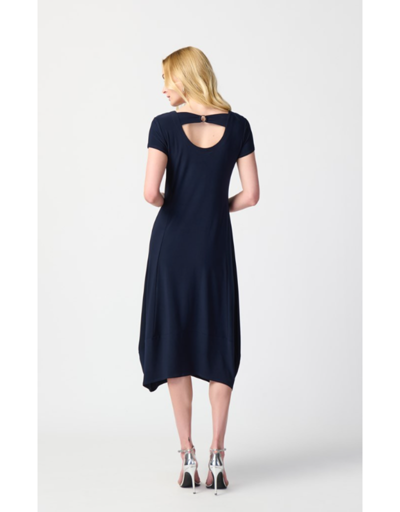 JOSEPH RIBKOFF NAVY SILKY COCOON DRESS