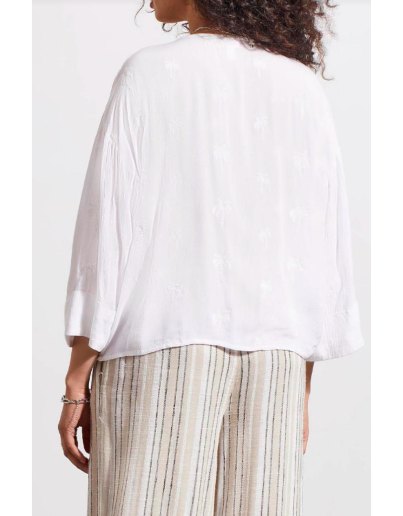 TRIBAL BUTTON FRONT KIMONO BLOUSE
