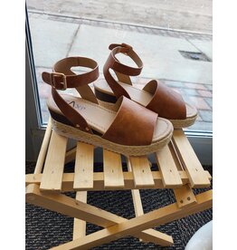 ADRIANNA CAMEL ANKLE WRAP SHOE